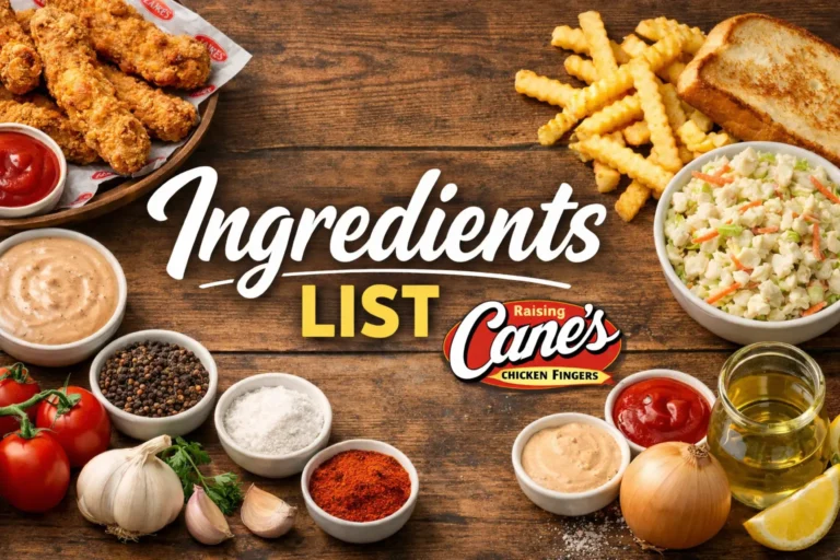 Raising Cane's ingredients list